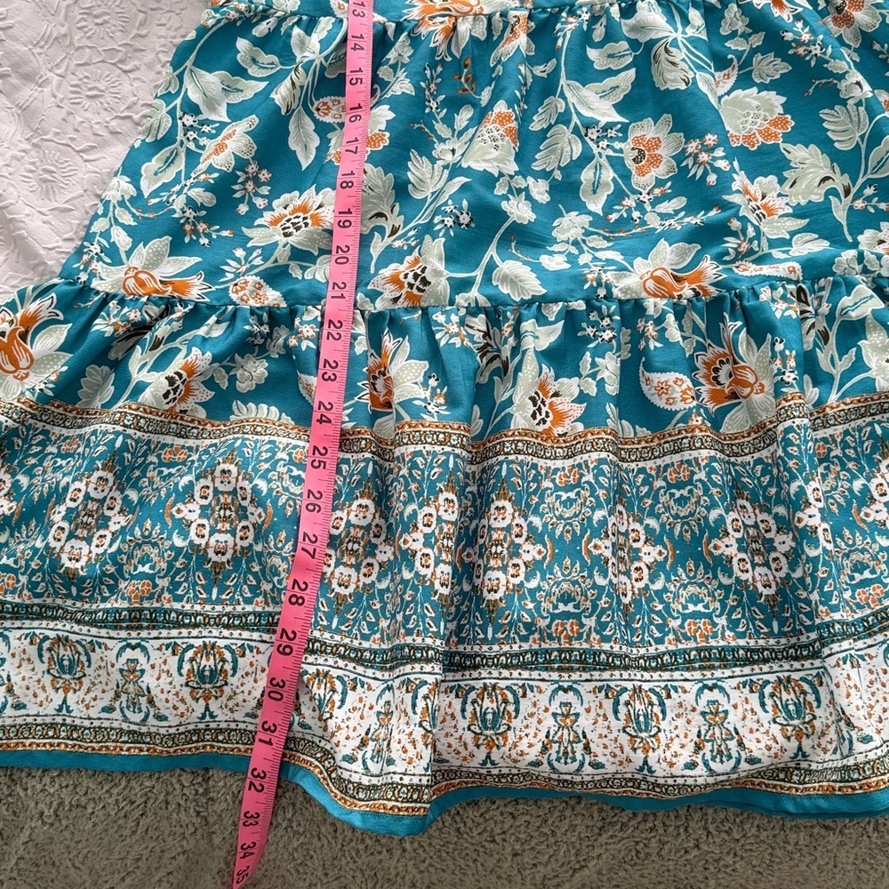 Band of the Free summer mini dress Floral Puff Sleeve Dress Sz Medium Multicolor - Picture 3 of 8